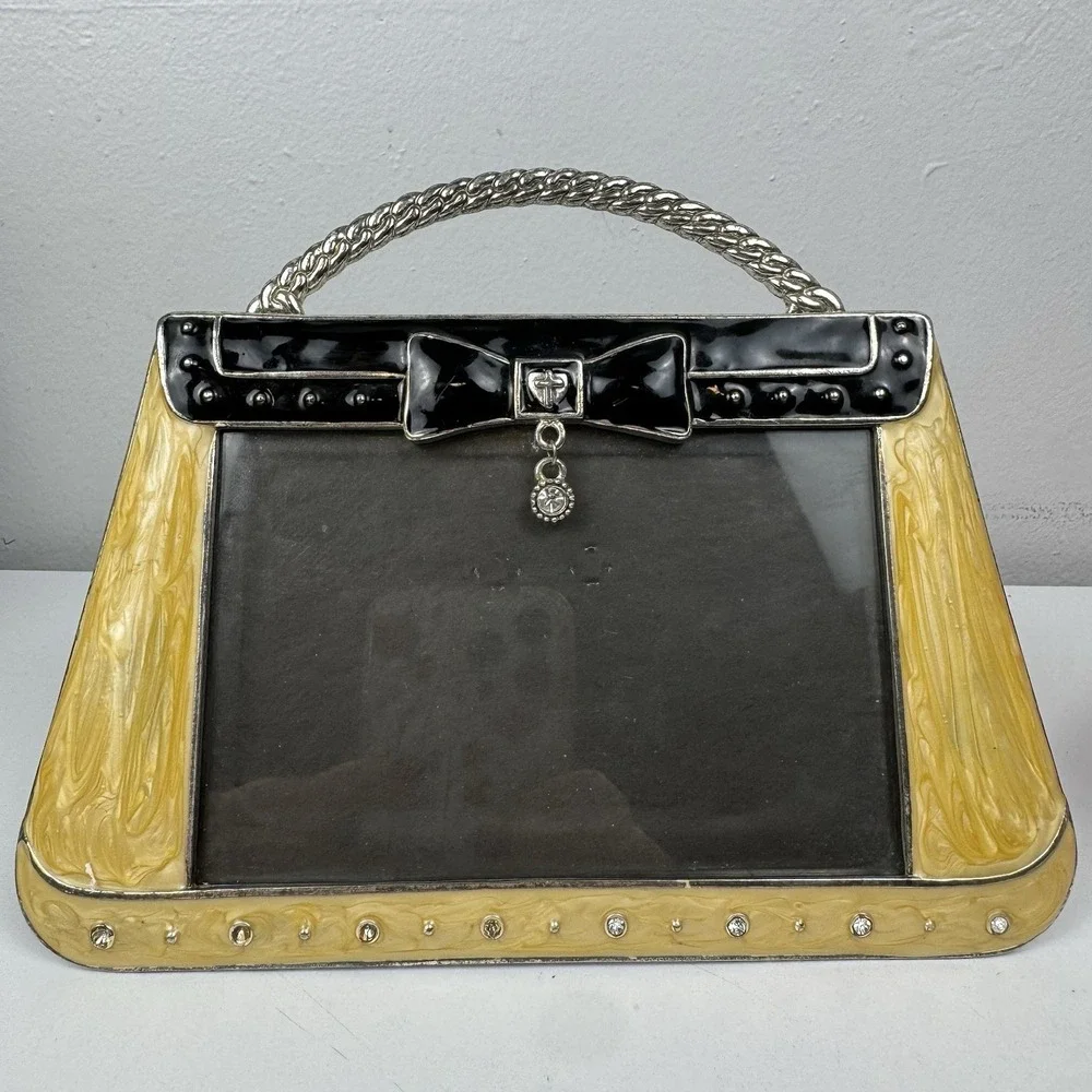Y2K Sheffield Home Jeweled Purse Photo Frame Rhinestone Handbag Decor